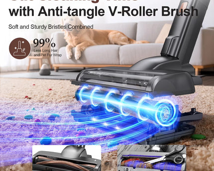 Aspirateur sans fil INSE S7P 465W – 45 kPa, autonomie 55 min - image 4