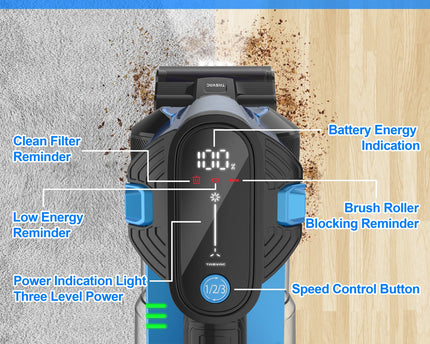 Aspirateur sans fil S8 260W – 60 kPa, écran LED, autonomie 50 min - image 4
